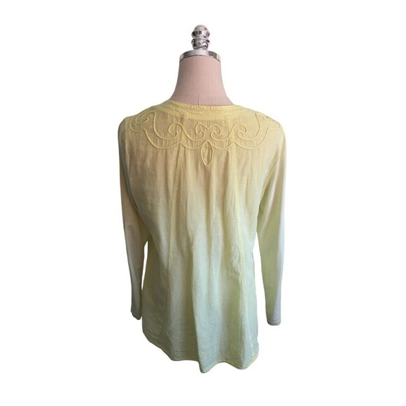 Soft Surroundings Top Women's Size PS Small Petit Yellow Long Sleeve V-Neck - Picture 4 of 7